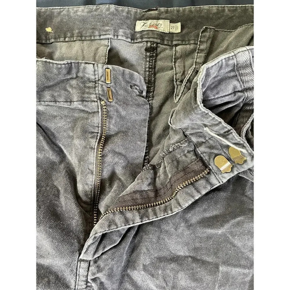 Faherty Women’s Gray Velour Velvet Slacks Tuxedo Ankle Pants Size 27 - Picture 7 of 9